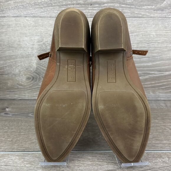 Frye Judith Double Zip Wheat Tan Leather Women’s Sz 10M Heeled Ankle Boots - Picture 7 of 12